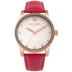 DAISY DIXON Elegant Leather Dress Watch Women Red Watches